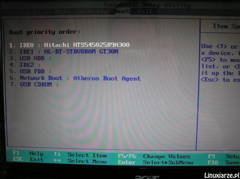 BIOS Acer Aspire jak wejść